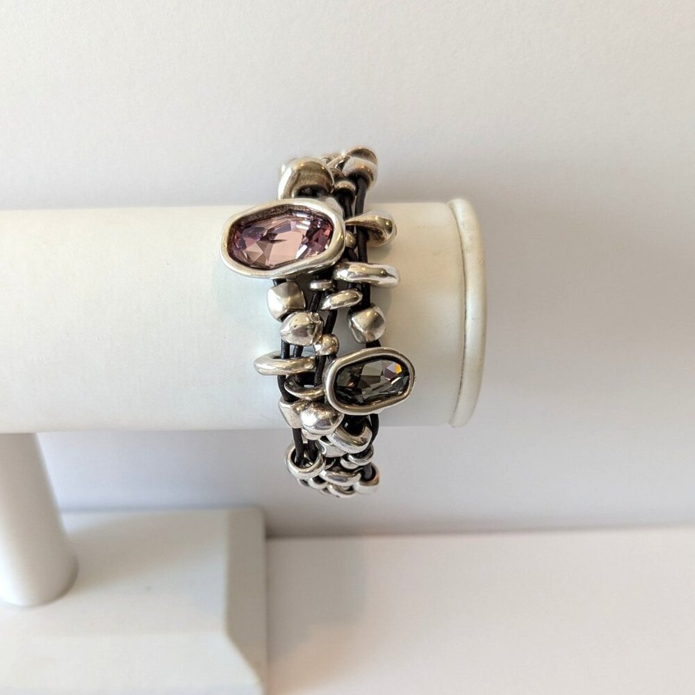 Uno de 50 | Lady Marmalade Bracelet with Amethyst & Gray Swarovski Crystals - Picture 5 of 6